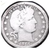 1914 D BARBER QUARTER G