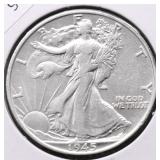 1945 S WALKING HALF DOLLAR XF