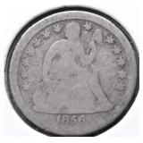 1856 SM DATE SEATED DIME