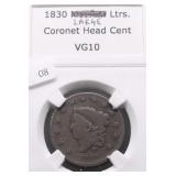 1830 LARGE CENT F