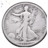 1918 S WALKING HALF DOLLAR F
