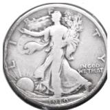 1919 D WALKING HALF DOLLAR F