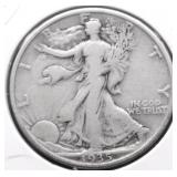 1935 D WALKING HALF DOLLAR F