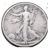 1935 S WALKING HALF DOLLAR F
