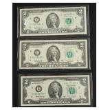 3 CHOICE BU 2 $ FEDERAL RESERVE NOTES