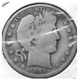 1894 S BARBER HALF DOLLAR VG