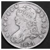 1824 BUST HALF DOLLAR XF