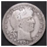 1904 BARBER QUARTER F
