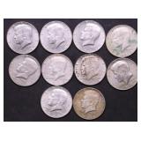 10 40 % SILVER HALF DOLLARS