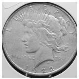 1922 D PEACE DOLLAR AU