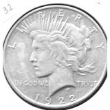 1922 D PEACE DOLLAR VF
