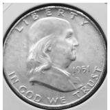 1951 D GEM BU FBL FRANKLIN HALF DOLLAR