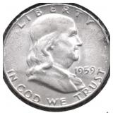 1959 D GEM BU FRANKLIN HALF DOLLAR