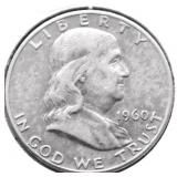 1960 D FRANKLI N HALF DOLLAR VF