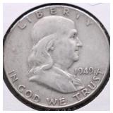 1949 FRANKLIN HALF DOLLAR VF