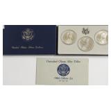 1984 P,D,S SET OLYMPIC SILVER DOLLAR SET W BOX PAP