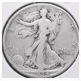 1934 D WALKING HALF DOLLAR VF