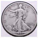 1936 WALKING HALF DOLLAR XF