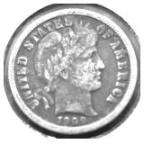 1909 BARBER DIME VF