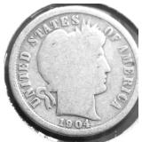 1904 BARBER DIME G