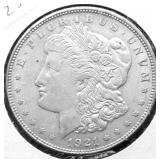 1921 D MORGAN DOLLAR AU