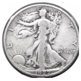 1927 S WALKING HALF DOLLAR VF