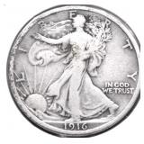 1916 WALKING HALF DOLLAR F