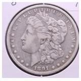 1891 O MORGAN DOLLAR VF