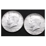 TWO 1964 KENNEDY HALF DOLLARS