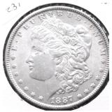 1887 MORGAN DOLLAR AU