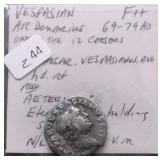 69AD VESPASIAN DENARUS VF