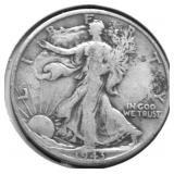 1943 S WALKING HALF DOLLAR VF