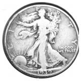 1939 D WALKING HALF DOLLAR VG