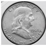 1963 D CHOICE BU FRANKLIN HALF DOLLAR