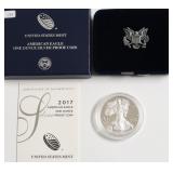 2017 PROOF SILVER EAGLE W BOX PAPERS