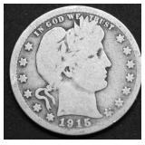 1915 BARBER QUARTER VG