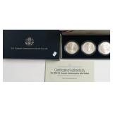 PROOF US VETERANS SILVER DOLLARS W BOX PAPERS