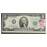 FIRST DAY COVER 2 $ FEDERAL RESERVE NOTE CHOICE BU