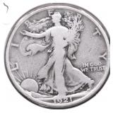 1921 WALKING HALF DOLLAR VG