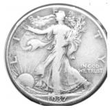 1937 WALKING HALF DOLLAR VF