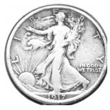 1917 WALKING HALF DOLLAR F