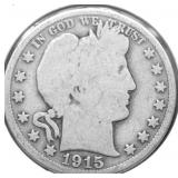 1915  D  BARBER HALF DOLLAR G