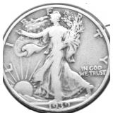 1939 S WALKING HALF DOLLAR VF