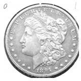 1891 O MORGAN DOLLAR XF