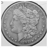 1892 S MORGAN DOLLAR VF