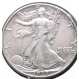 1939 WALKING HALF DOLLAR XF