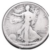 1918 D WALKING HALF DOLLAR VG
