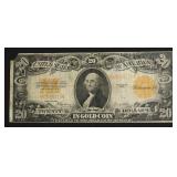 1922 20 $ GOLD CERTIFICATE VF CORNER TEAR