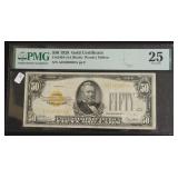 PMG 1928 VF25 50 $ GOLD CERTIFICATE