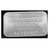 VINTAGE ENGELHARD 1 OZ .999 SILVER BAR